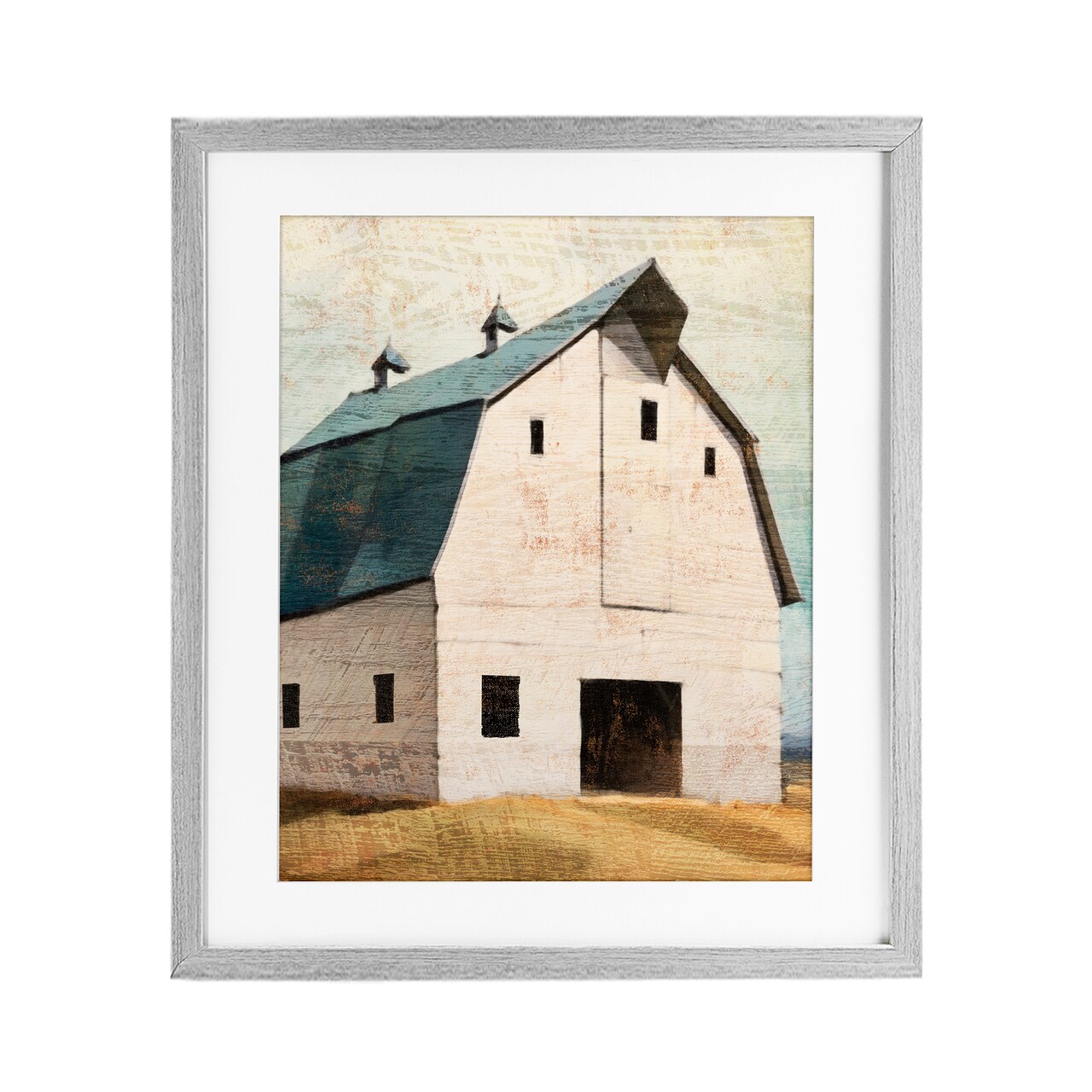 Stupell Industries Rustic Big Barn Blue Framed Print Under Glass, design by Susan Jill